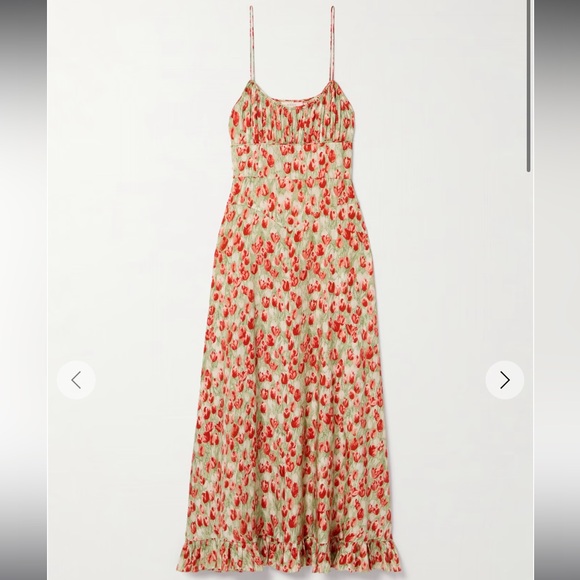 Floral Red and Cream Women's Skirt - Picture 2 of 7